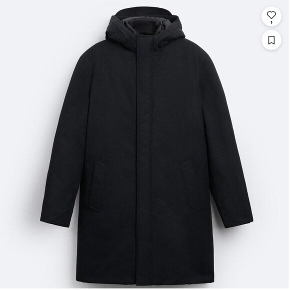 ZARA MEN REMOVABLE COLLAR PUFFER PARKA Size M NEW WITH TAG! - Picture 6 of 6